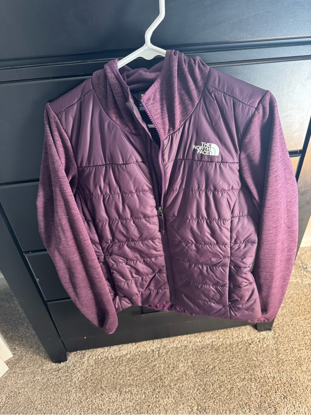 The North Face Quilted Plum Hybrid Hooded Jacket